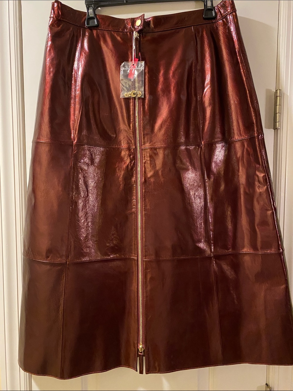 Marina Rinaldi Red Patent Leather Skirt Matching Jacket Listed Separately